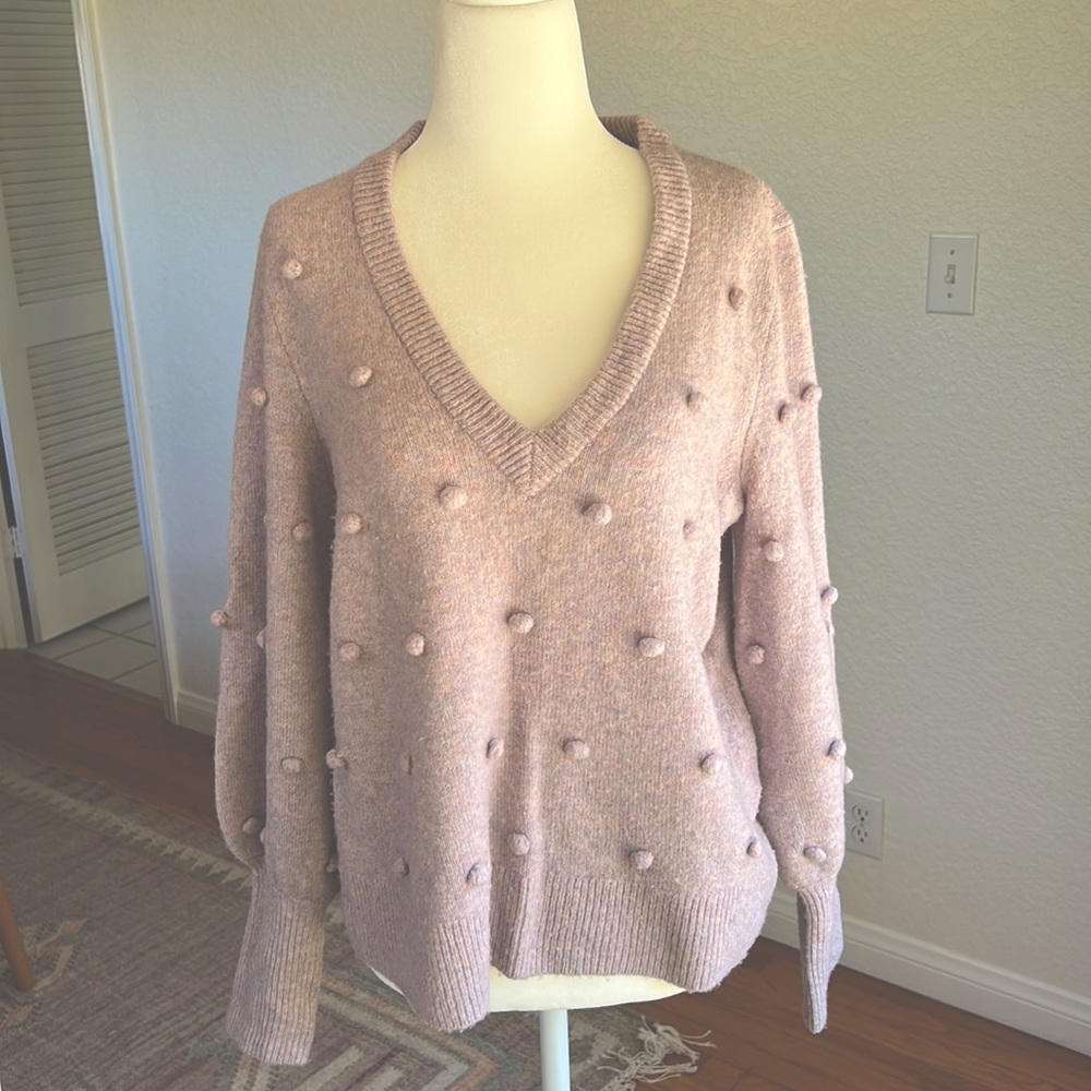 Lavender Bobble Madewell Sweater